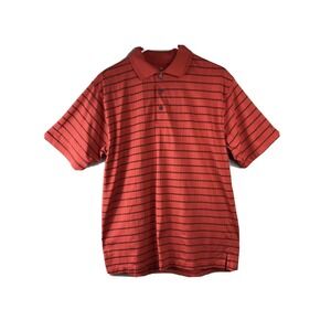 GRAND SLAM Golf Mens M Orange Striped Polo Shirt Short Sleeve